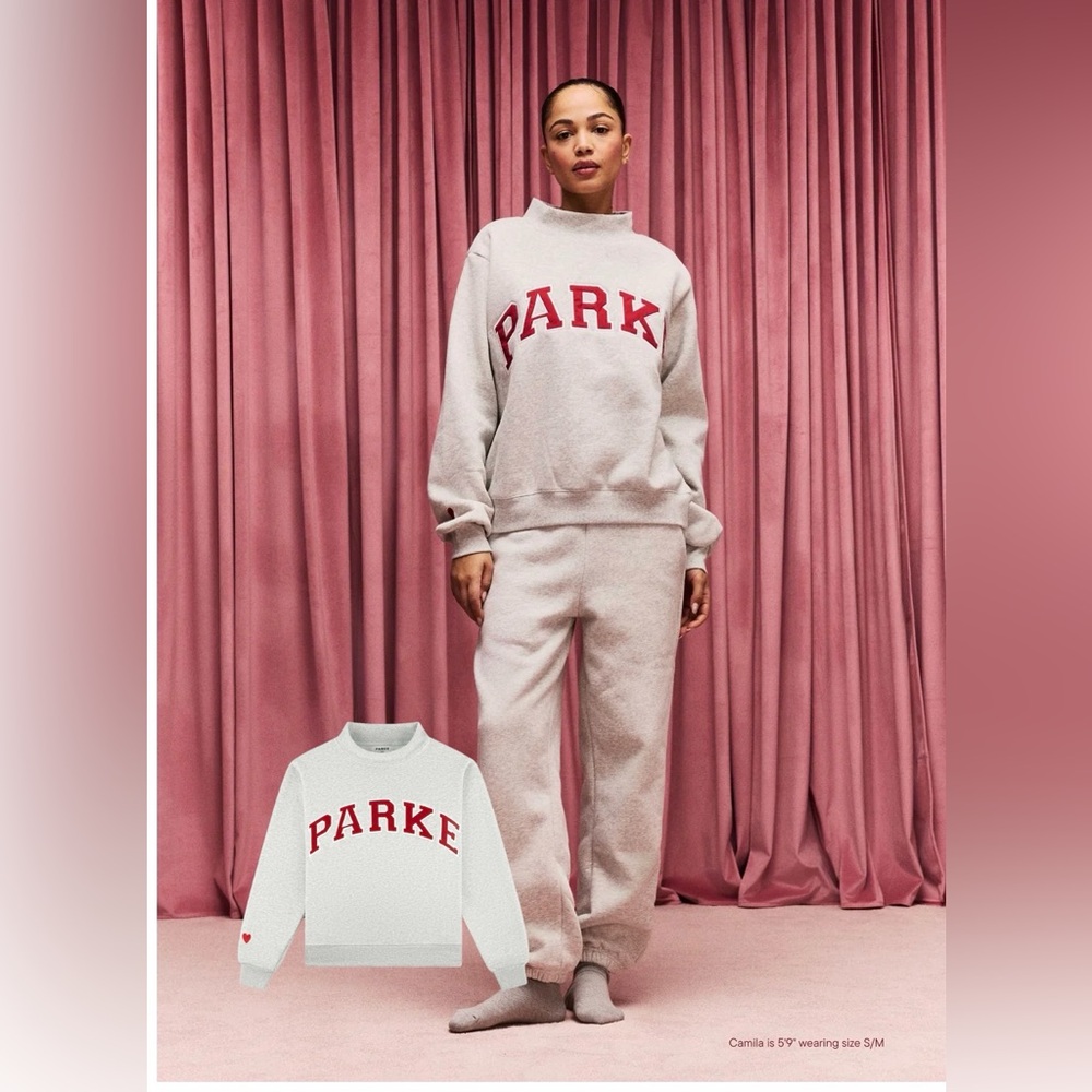 PARKE Valentine's Day Varsity Mockneck
Crimson / Classic Grey - NWT L/XL